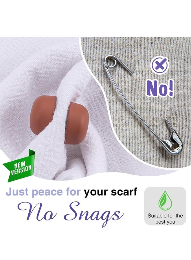 4PCS Strong Magnetic Hijab Pins, Multi-Use Pinless Hijab Pin, Colorful Magnet Pins Scarf No-Snag Brooch Clasp - Image 4