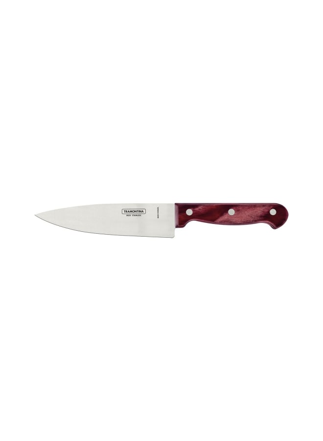TRAMONTINA TRAMONTINA Chef’s Knife, Premium Stainless Steel Blade, Polywood Handle, 6-Inch Blade Length, Durable and Ergonomic, Red Handle, Professional Kitchen Knife  - Image 1