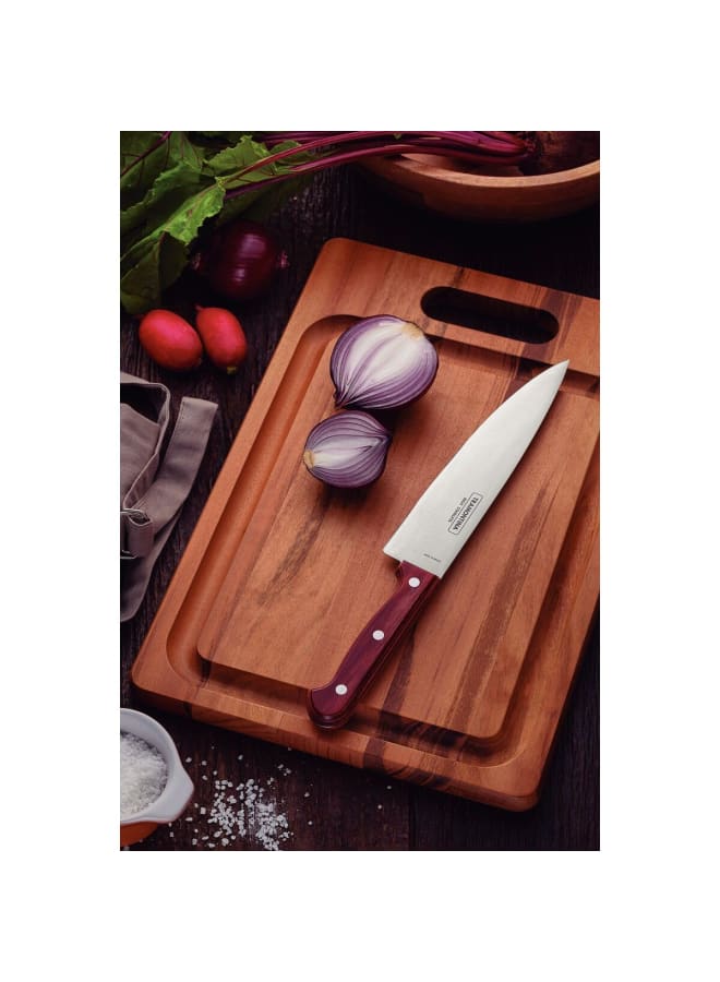 TRAMONTINA TRAMONTINA Chef’s Knife, Premium Stainless Steel Blade, Polywood Handle, 6-Inch Blade Length, Durable and Ergonomic, Red Handle, Professional Kitchen Knife  - Image 4