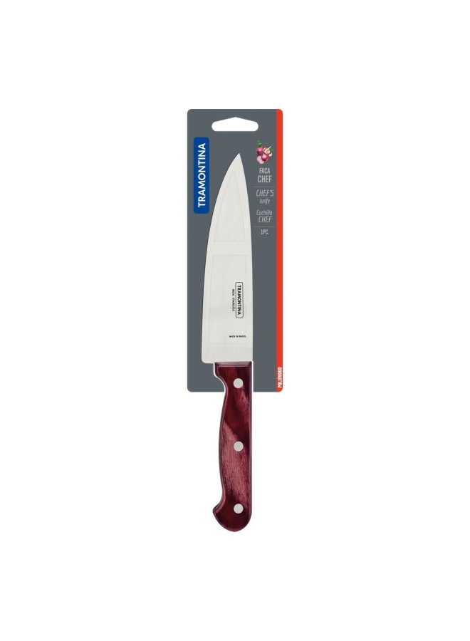 TRAMONTINA TRAMONTINA Chef’s Knife, Premium Stainless Steel Blade, Polywood Handle, 6-Inch Blade Length, Durable and Ergonomic, Red Handle, Professional Kitchen Knife  - Image 3