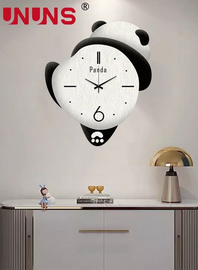 UNUNS Wall Clocks For Living Room Decor,Modern Wall Clock,Panda Decorative Wall Clock,Large Wall Clock,Battery Operated Big Clock Silent Non Ticking,30x25cm - Image 2