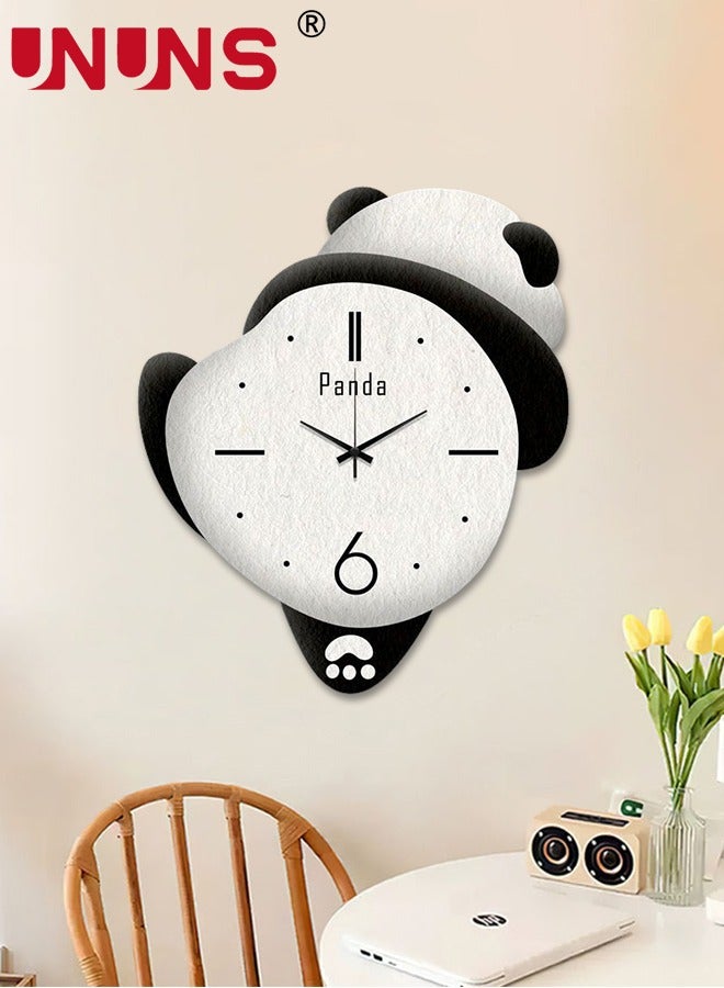 UNUNS Wall Clocks For Living Room Decor,Modern Wall Clock,Panda Decorative Wall Clock,Large Wall Clock,Battery Operated Big Clock Silent Non Ticking,30x25cm - Image 1
