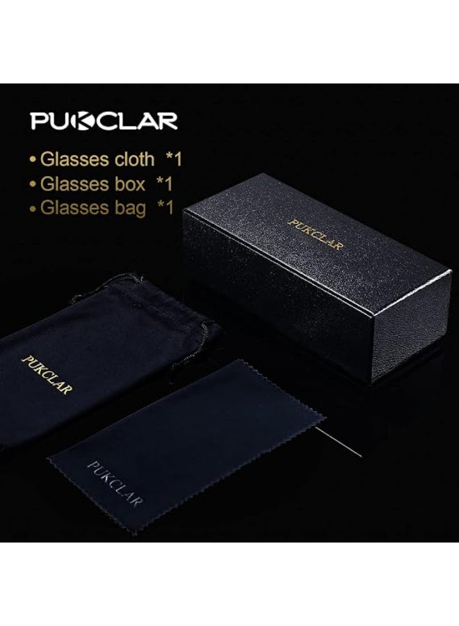 بوكيلار نظارات شمسية رجالية من نوع PUKCLAR - معاكس الضوء - إطار خفيف من مادة TR90 - حماية من الأشعة فوق البنفسجية UV400 - مفاصل ربيعية لقيادة الرياضات الخارجية - Image 5