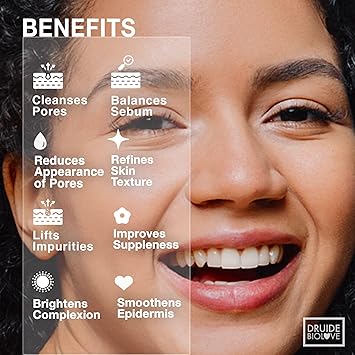 Druide Biolove Organic Exfoliating Face Cleanser Activated Charcoal Fine Bamboo Stem Particles Gently Scrub Lift Impurities Unclog Refine Pores for Sensitive Skin 50g - Image 5