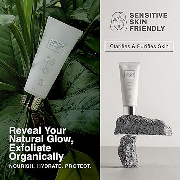 Druide Biolove Organic Exfoliating Face Cleanser Activated Charcoal Fine Bamboo Stem Particles Gently Scrub Lift Impurities Unclog Refine Pores for Sensitive Skin 50g - Image 2