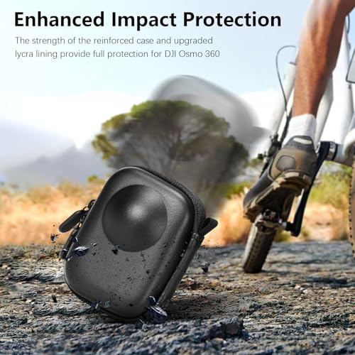 AMAZEAR Carrying Case for DJI OSMO 360 Accessories with Lens Cap, Portable Compact Storage Bag with Wrist Strap PU Leather OSMO360 Protective Case - Image 2