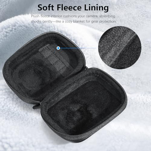 AMAZEAR Carrying Case for DJI OSMO 360 Accessories with Lens Cap, Portable Compact Storage Bag with Wrist Strap PU Leather OSMO360 Protective Case - Image 4