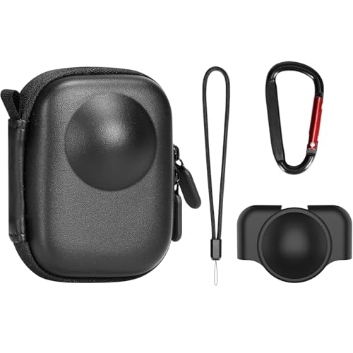 AMAZEAR Carrying Case for DJI OSMO 360 Accessories with Lens Cap, Portable Compact Storage Bag with Wrist Strap PU Leather OSMO360 Protective Case - Image 1