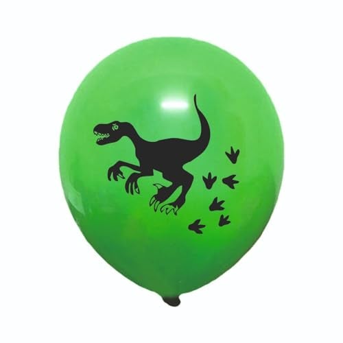 HK balloons Rubber Pack Of 30 Dinosaur Forest Jungle Themed Birthday Decoration Printed Balloons For Kids Birthday Baby Shower Party Jungle Item Printed Balloons, Multicolor - Image 4
