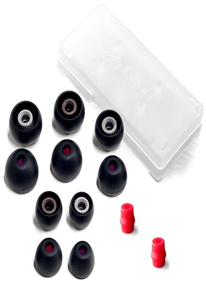 Final Audio Black+Black/Red Silicone Type E Eartips kit with Case and Nozzle Adaptor Compatible With 1More, AKG, Audio-Technica, Beats by Dre, Campfire Audio, Empire Ears, Shure, Sony, Westone (Multi) - Image 1