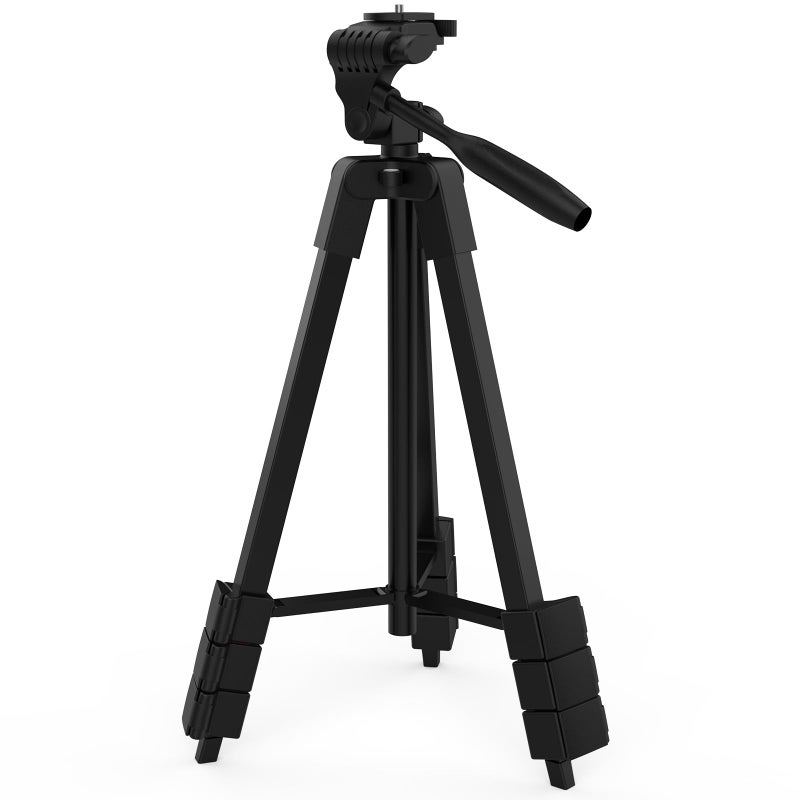 DEGLASERS Laser Level Tripod,1/4"-20 Thread Mount,18" Lightweight Aluminum Portable Adjustable Tripod with 3-Way Flexible Pan Head, Bubble Level, Non-Skid Feet, Carrying Pouch Included,Black - Image 1