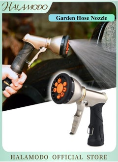 HALAMODO Garden Hose Nozzle Heavy Duty with 9 Spray Patterns Durable Spray Nozzles for Garden Hose & Water Plants & Dog Wash -High-Pressure Water Hose Nozzle, Easy-to-Use Nozzles for Water Hoses  - Image 1