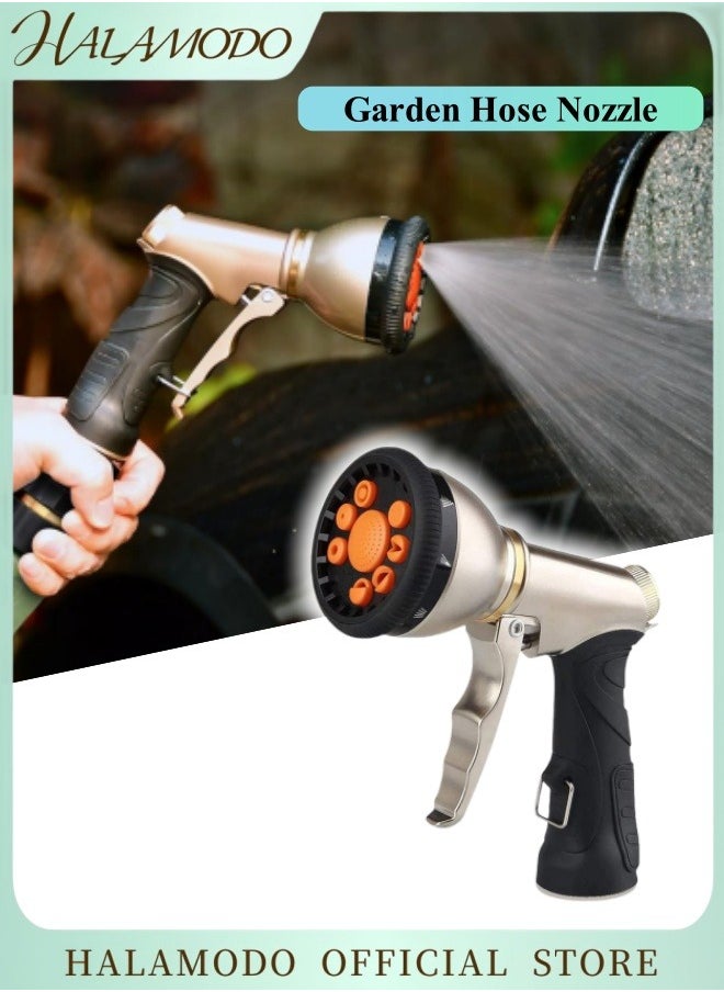 HALAMODO Garden Hose Nozzle Heavy Duty with 9 Spray Patterns Durable Spray Nozzles for Garden Hose & Water Plants & Dog Wash -High-Pressure Water Hose Nozzle, Easy-to-Use Nozzles for Water Hoses  - Image 1