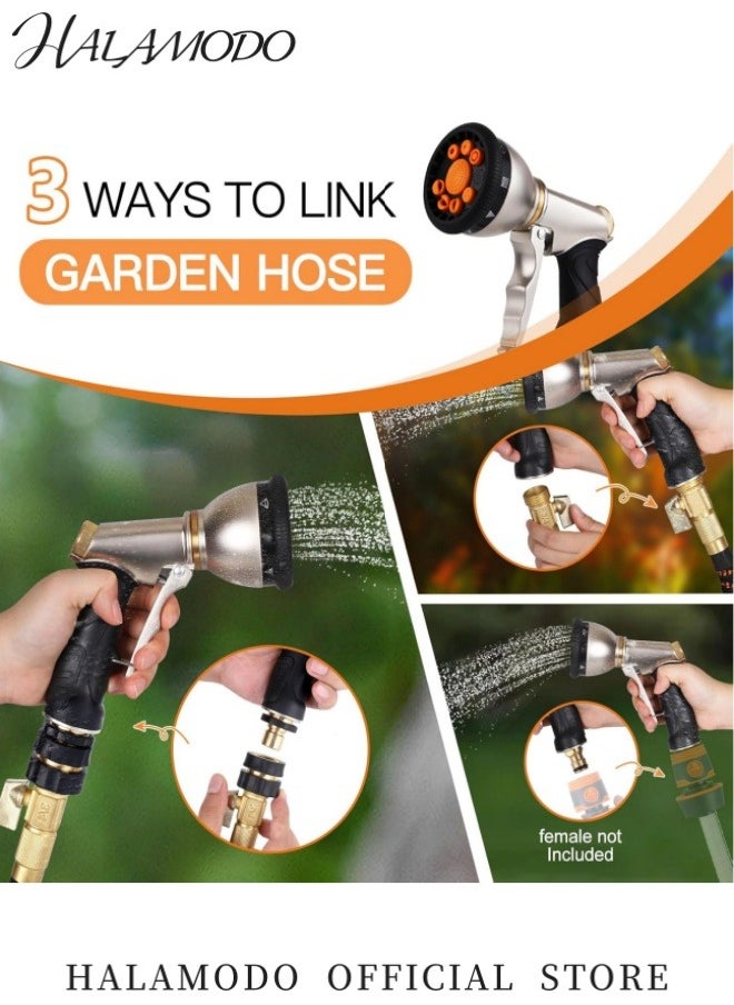 HALAMODO Garden Hose Nozzle Heavy Duty with 9 Spray Patterns Durable Spray Nozzles for Garden Hose & Water Plants & Dog Wash -High-Pressure Water Hose Nozzle, Easy-to-Use Nozzles for Water Hoses  - Image 5