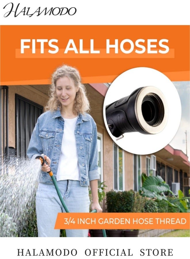 Garden Hose Nozzle Heavy Duty with 9 Spray Patterns Durable Spray Nozzles for Garden Hose & Water Plants & Dog Wash -High-Pressure Water Hose Nozzle, Easy-to-Use Nozzles for Water Hoses