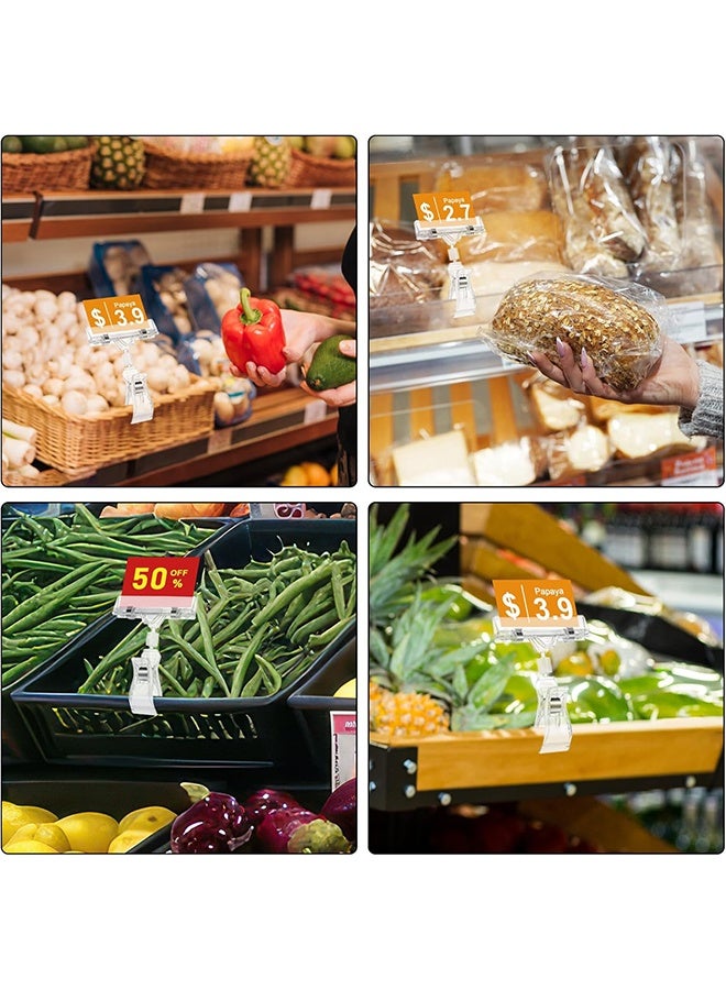 HY 6 Pieces Plastic Merchandise Sign Clip Rotatable Sign Clips Rotatable Double Clip Merchandise Sign Display Rotatable Merchandise Sign Display Mini Clip Tag Holders for Business Cards (Transparent) - Image 4