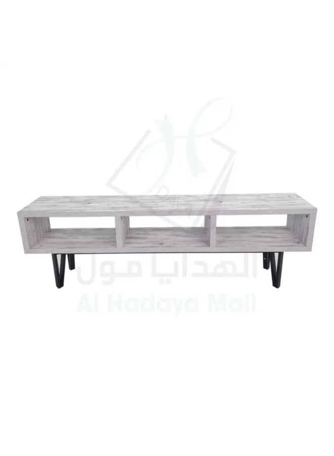 AL Hadaya Mall Luxurious Classic Design Wooden Plasma TV Table Grey 160x30x50 cm Media Unit Stand Furniture for Living Room - Image 4