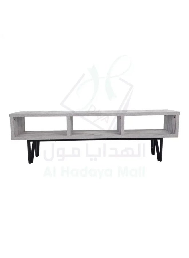 AL Hadaya Mall Luxurious Classic Design Wooden Plasma TV Table Grey 160x30x50 cm Media Unit Stand Furniture for Living Room - Image 3