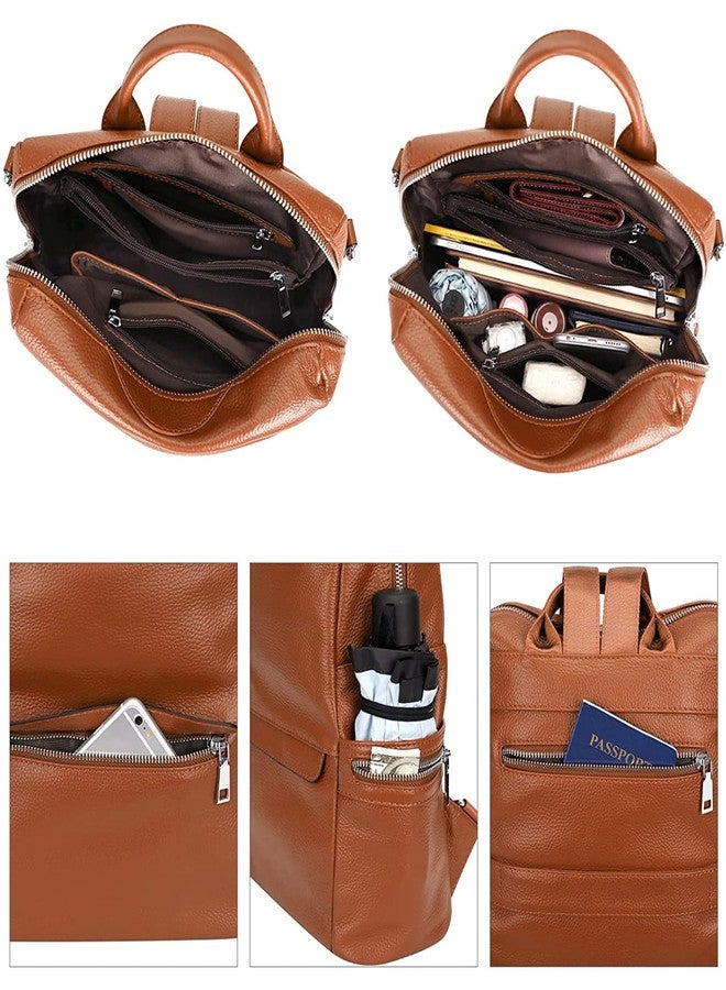 MUCHOVA Classic Look Backpack For College Women School Bag For Teen Girls Solid Pattern Current Design Bag For Ladies (Brown) - Image 4