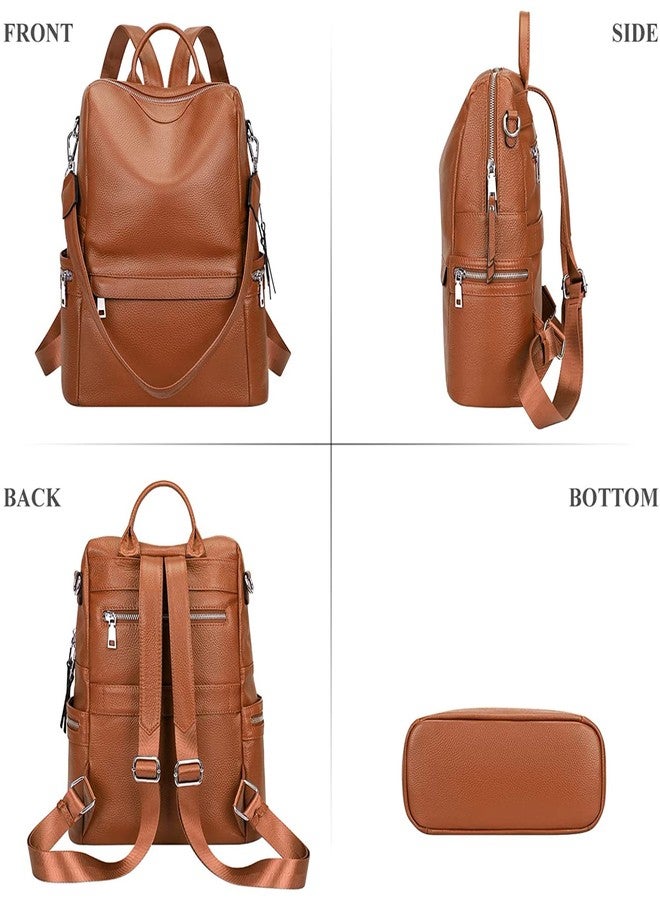 MUCHOVA Classic Look Backpack For College Women School Bag For Teen Girls Solid Pattern Current Design Bag For Ladies (Brown) - Image 3