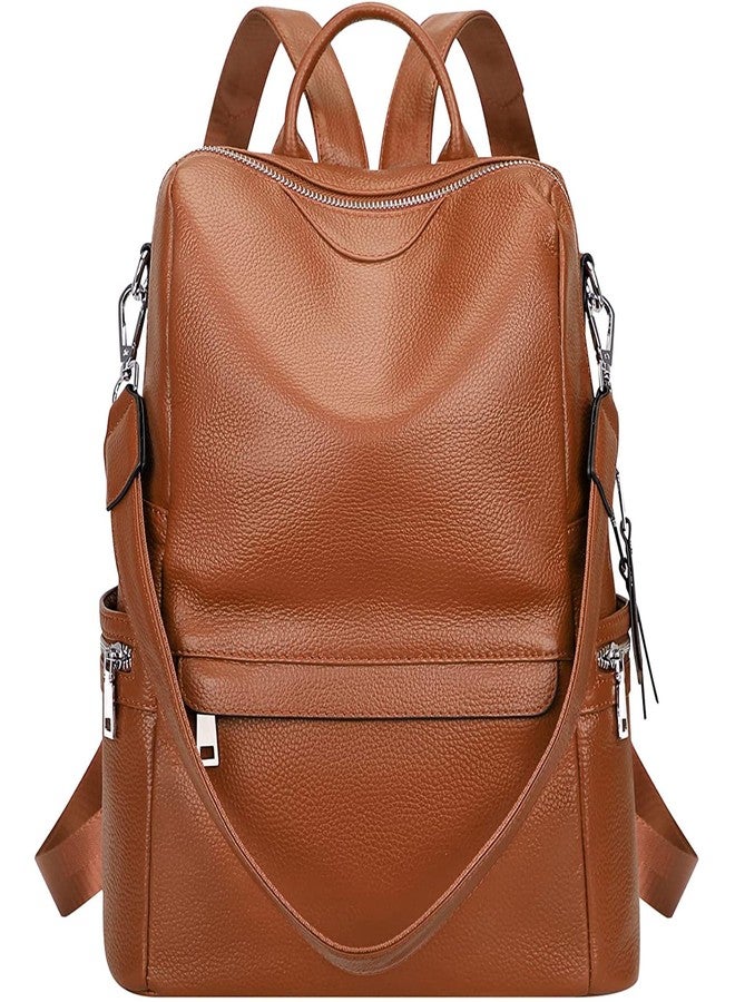 MUCHOVA Classic Look Backpack For College Women School Bag For Teen Girls Solid Pattern Current Design Bag For Ladies (Brown) - Image 1
