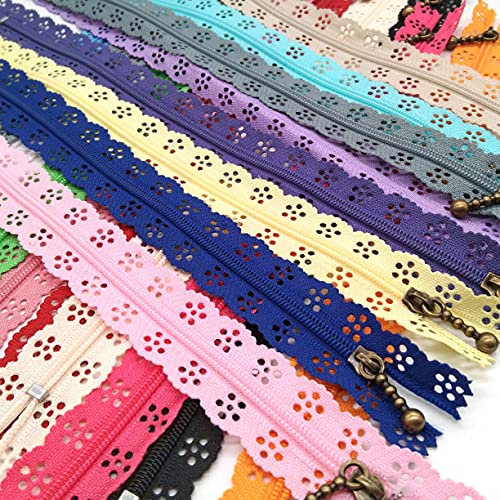 LNKA Lace Zippers 25CM(9.8inch) Novelty 20pcs/Pack 3# End Zipper DIY Nylon Coil Flower Zipper for DIY Sewing Dress Tailor Craft Bed Bag Random Color - Image 3
