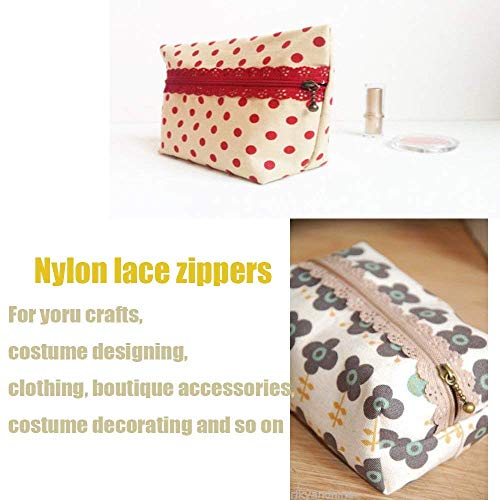 LNKA Lace Zippers 25CM(9.8inch) Novelty 20pcs/Pack 3# End Zipper DIY Nylon Coil Flower Zipper for DIY Sewing Dress Tailor Craft Bed Bag Random Color - Image 5
