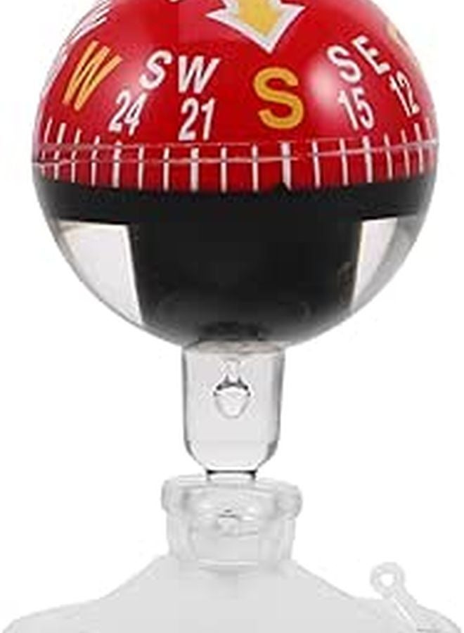 Red Car Dashboard Suction Cup Compass 38mm for Auto Boat Outdoor Navigation Hiking - Image 1