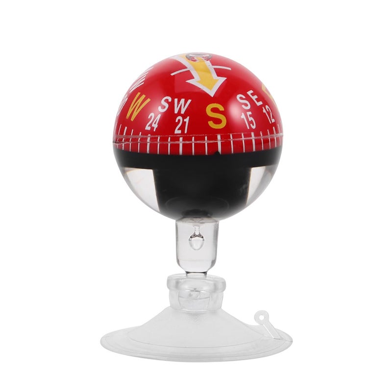 Red Car Dashboard Suction Cup Compass 38mm for Auto Boat Outdoor Navigation Hiking - Image 2
