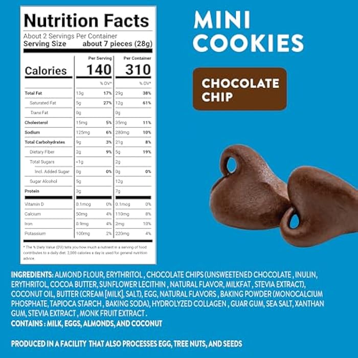 HighKey Cookies Variety Pack - 6.75oz Low Carb No Added Sugar 3-Pack Chocolate Chip Cookie, Snickerdoodle, Brownie Bites Low Carb Gluten Free Diabetic Snack Diet Friendly Food Sweets - Image 2