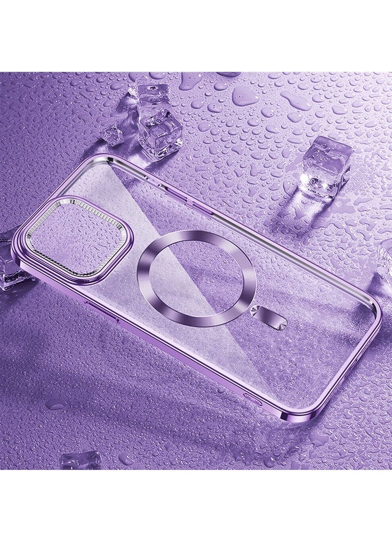 Color Fans - Slim Magnetic Clear Phone Case MagSafe Cover For iPhone 14 Pro 6.1 Inch Purple - Image 1