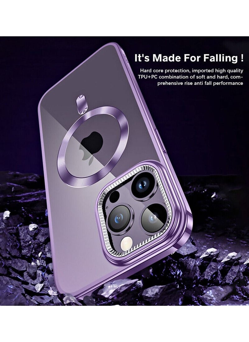 Color Fans - Slim Magnetic Clear Phone Case MagSafe Cover For iPhone 14 Pro 6.1 Inch Purple - Image 1