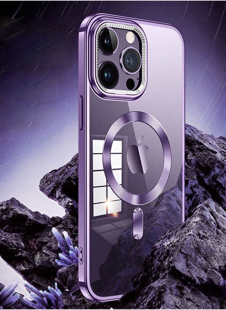 Color Fans - Slim Magnetic Clear Phone Case MagSafe Cover For iPhone 14 Pro 6.1 Inch Purple - Image 1