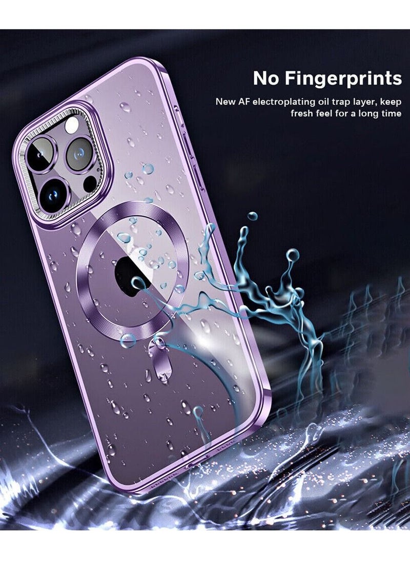 Color Fans - Slim Magnetic Clear Phone Case MagSafe Cover For iPhone 14 Pro 6.1 Inch Purple - Image 1