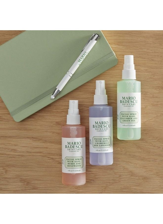 MARIO BADESCU - Spritz Mist and Glow Facial Spray Trio Collection with Cucumber, Rose Water and Lavender, Multi-Purpose Cooling and Hydrating Face Mist for All Skin Types, 4 Fl Oz (Pack of 3) - Image 1