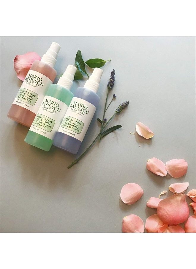 MARIO BADESCU - Spritz Mist and Glow Facial Spray Trio Collection with Cucumber, Rose Water and Lavender, Multi-Purpose Cooling and Hydrating Face Mist for All Skin Types, 4 Fl Oz (Pack of 3) - Image 1