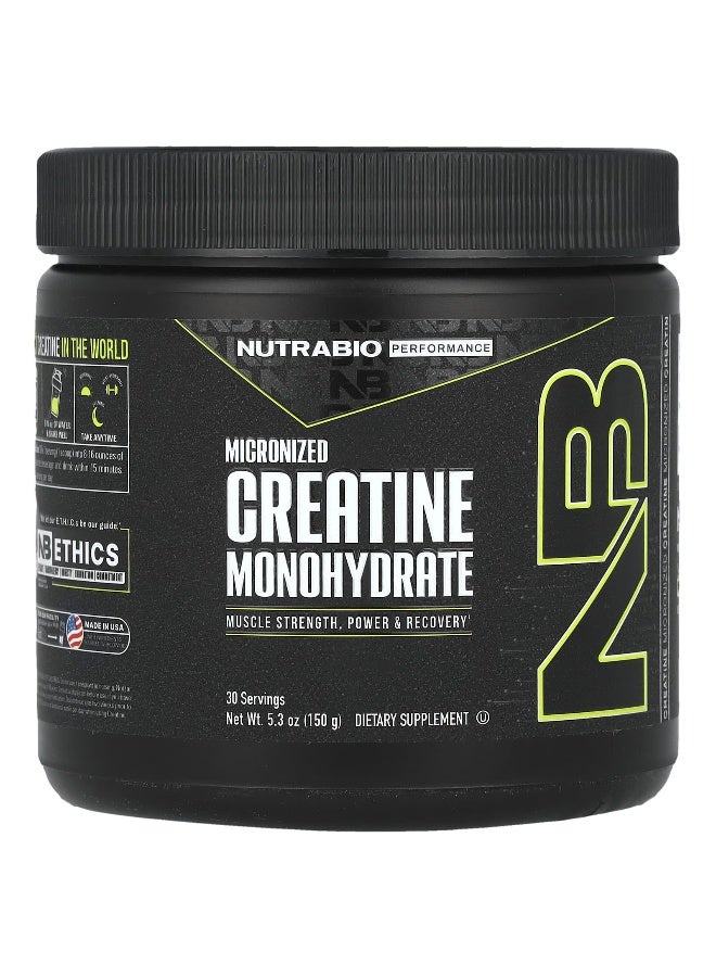 NutraBio, Performance, Micronized Creatine Monohydrate, 5.3 oz (150 g) (Packaging may vary) - Image 1