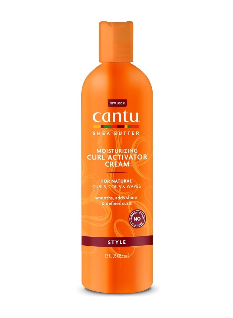 Cantu Moisturizing Curl Activator Cream with Shea Butter 12 fl oz & Coconut Oil Shine & Hold Mist for Natural Hair 8 fl oz - Image 2