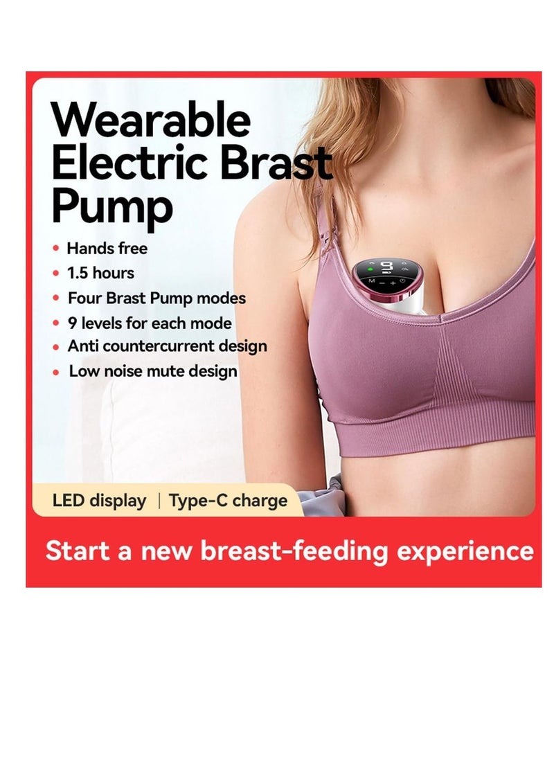 Womdee Electric Breast Pump Wearable,  Portable Lightweight Breast Pump pains-Free Rechargeable Breast Pump with 4 Mode & 9 Levels LED Display Hands Free Breast Pump  - Image 3