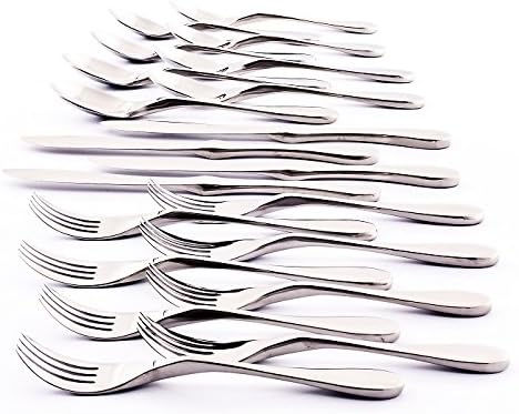 Knork مجموعة أدوات مائدة من الفولاذ المقاوم للصدأ 45 قطعة أنيقة ومتينة للاستخدام اليومي لخدمة 8 أشخاص - Image 2