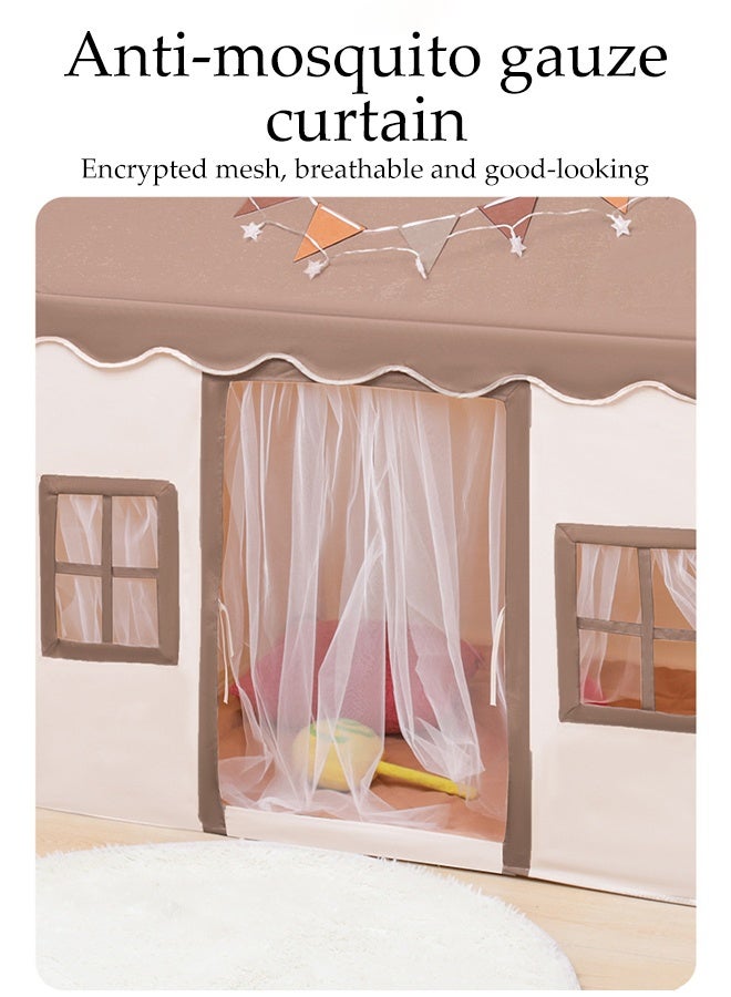 DUNISO Kids' Play Tents，Kids Playhouse with Mat LED Star Lights，Large Kids Tent House Indoor，Washable Foldable，for Girls Boys - Image 4