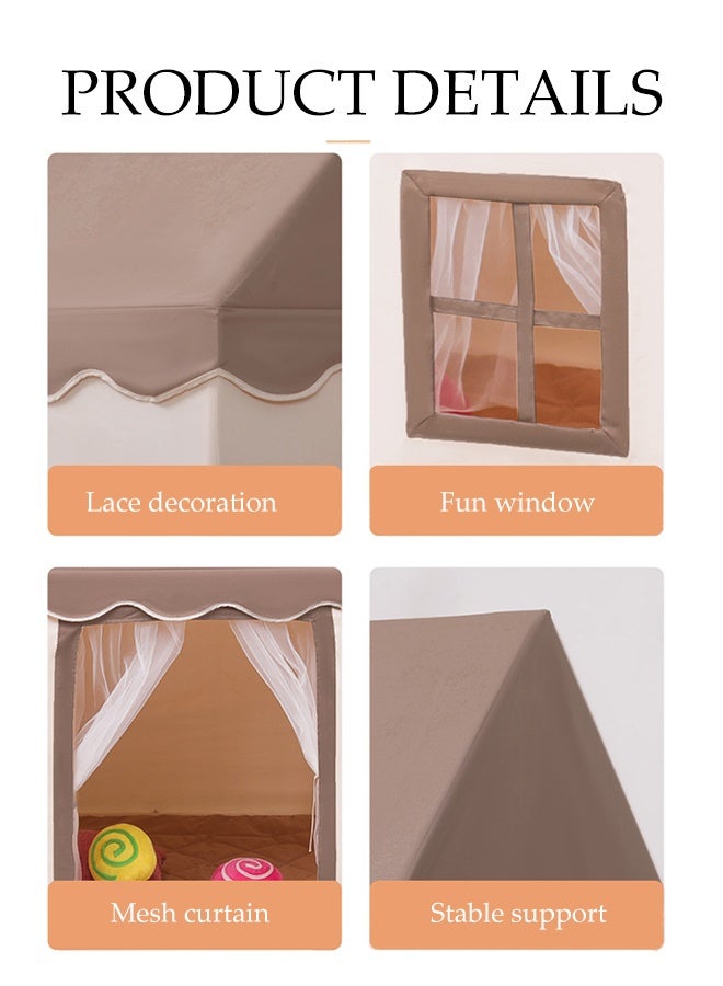 DUNISO Kids' Play Tents，Kids Playhouse with Mat LED Star Lights，Large Kids Tent House Indoor，Washable Foldable，for Girls Boys - Image 3