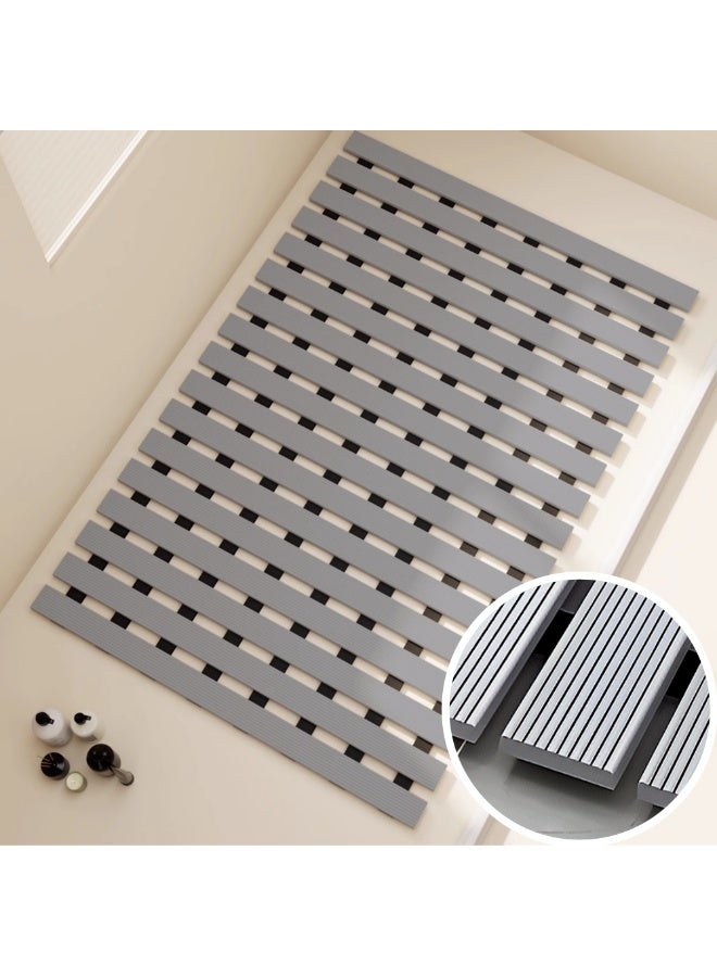 Bathroom Anti-Slip Mat for Bathtub Quick-Dry,Anti-Skid Grey 60x43cm - Image 1