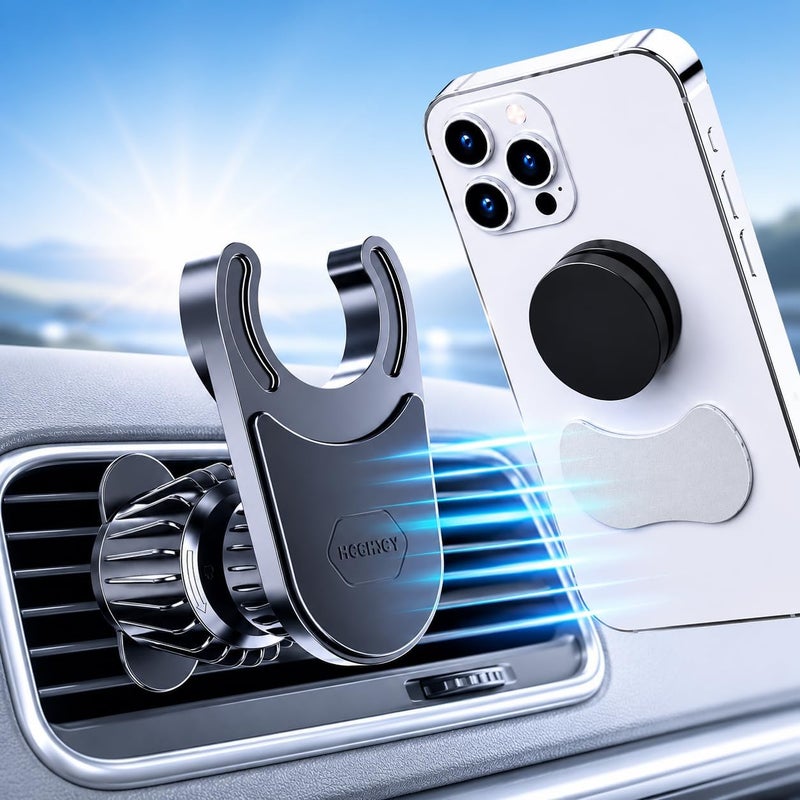 MCCHJoy 2X-Hold Magnetic Car Mount for PopSockets, Easy to Install Air Vent Mount, Adjustable and Secure, Fits All Phones All Socket Grips, Upgraded Vent Clip Integrated practical design - Image 1