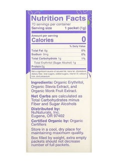 NuNaturals Organic Sweetener Stevia and Monk Fruit 70 Packets 2.47 oz 70 g  - Image 2