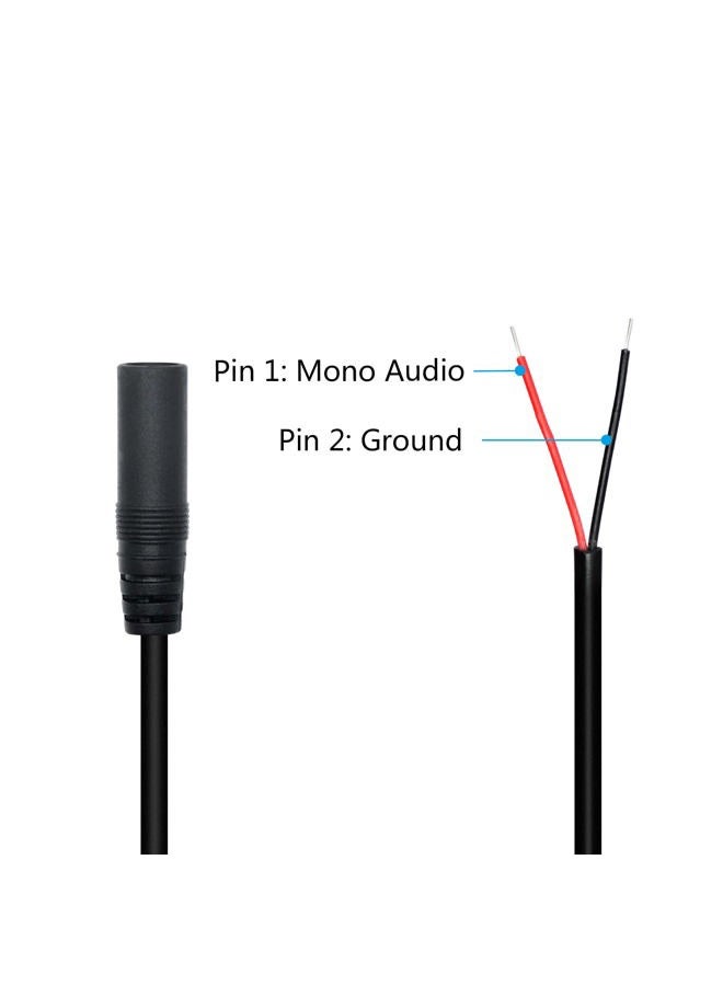 Maixbomr 4Pcs 3.5mm Female Plug to 2Pin Bare Wire Open End Cable 1.6FT, TS 2 Pole 1/8'' 3.5mm Female Plug to Bare Wire Audio Wire Replacement Cable, for 3.5mm Jack Connector Audio DIY Cable Repair - Image 4