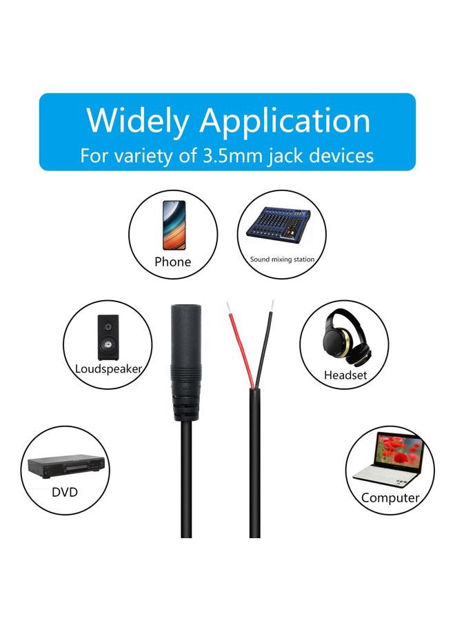 Maixbomr 4Pcs 3.5mm Female Plug to 2Pin Bare Wire Open End Cable 1.6FT, TS 2 Pole 1/8'' 3.5mm Female Plug to Bare Wire Audio Wire Replacement Cable, for 3.5mm Jack Connector Audio DIY Cable Repair - Image 5