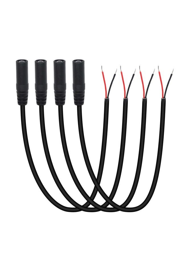 Maixbomr 4Pcs 3.5mm Female Plug to 2Pin Bare Wire Open End Cable 1.6FT, TS 2 Pole 1/8'' 3.5mm Female Plug to Bare Wire Audio Wire Replacement Cable, for 3.5mm Jack Connector Audio DIY Cable Repair - Image 1