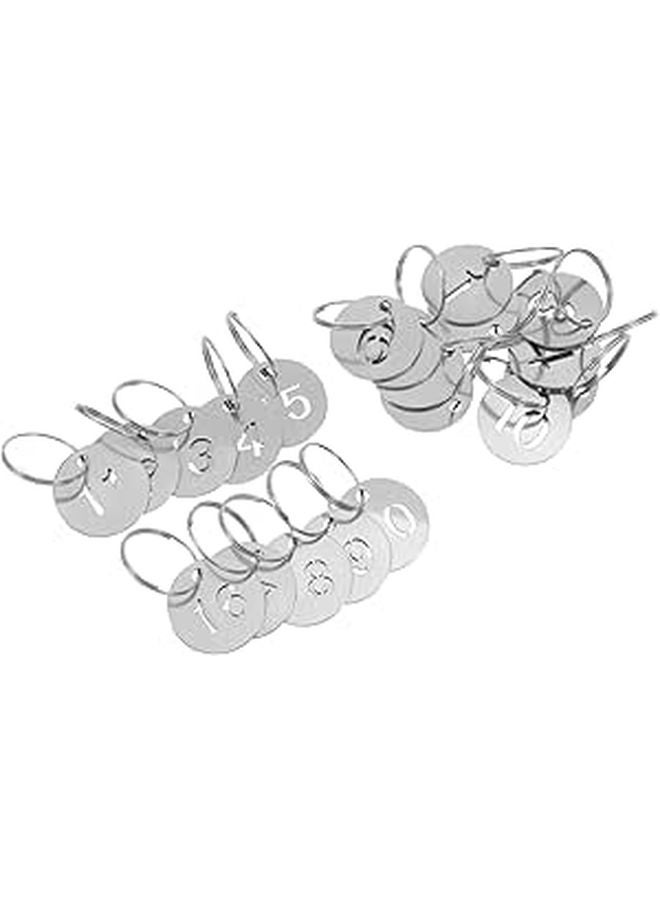 20 Pack Stainless Steel Round Numbered Key Tags For Keys Locks And Organization - Image 1