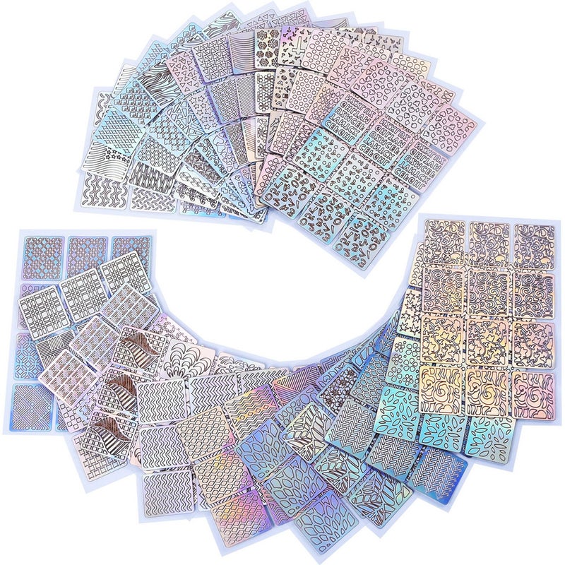 eboot 288 Pieces 96 Designs Nail Vinyls Nail Stencil Sticker Sheets Set for Nail Art Design, 24 Sheets - Image 1